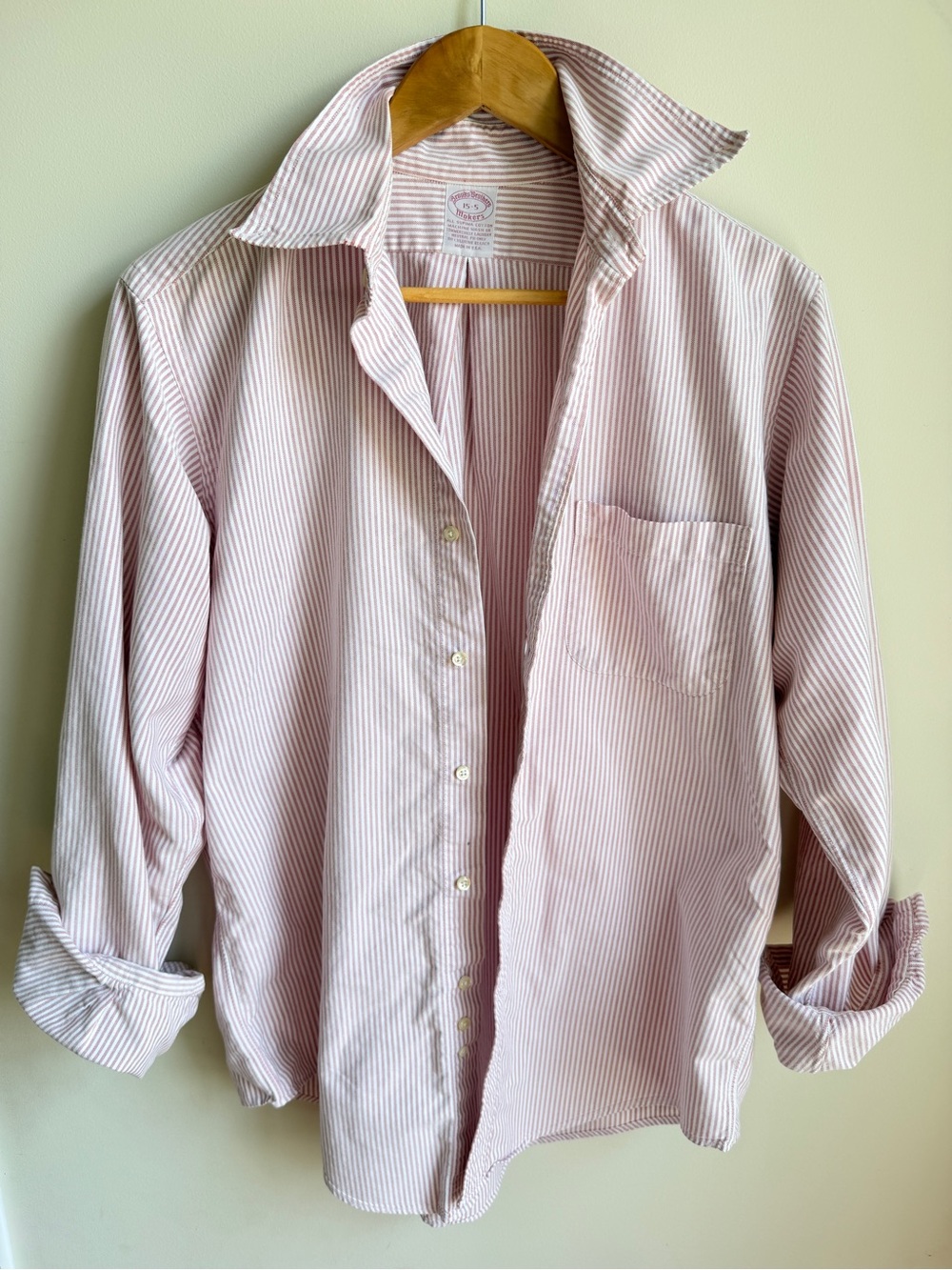 Brooks Brothers Supima Cotton Made in USA Nantucket Red Stripe Button Down L